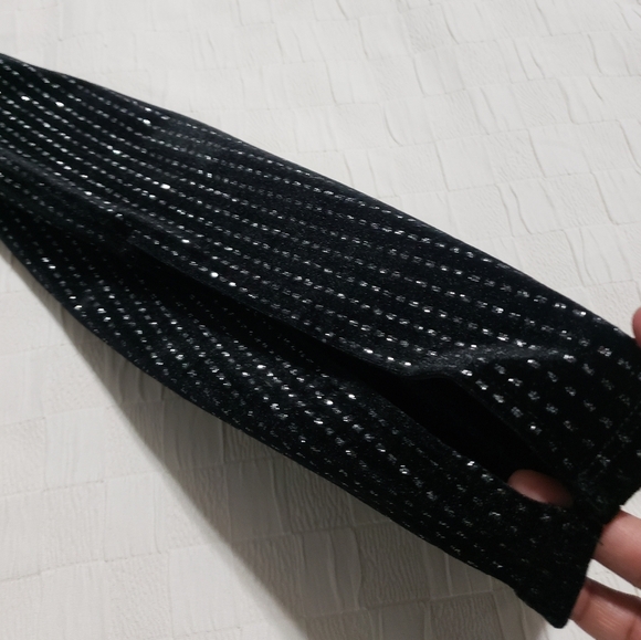 Catherine Malandrino Womens Long Open Sleeve Velvet Dress Black/Silver Size M - Picture 8 of 11